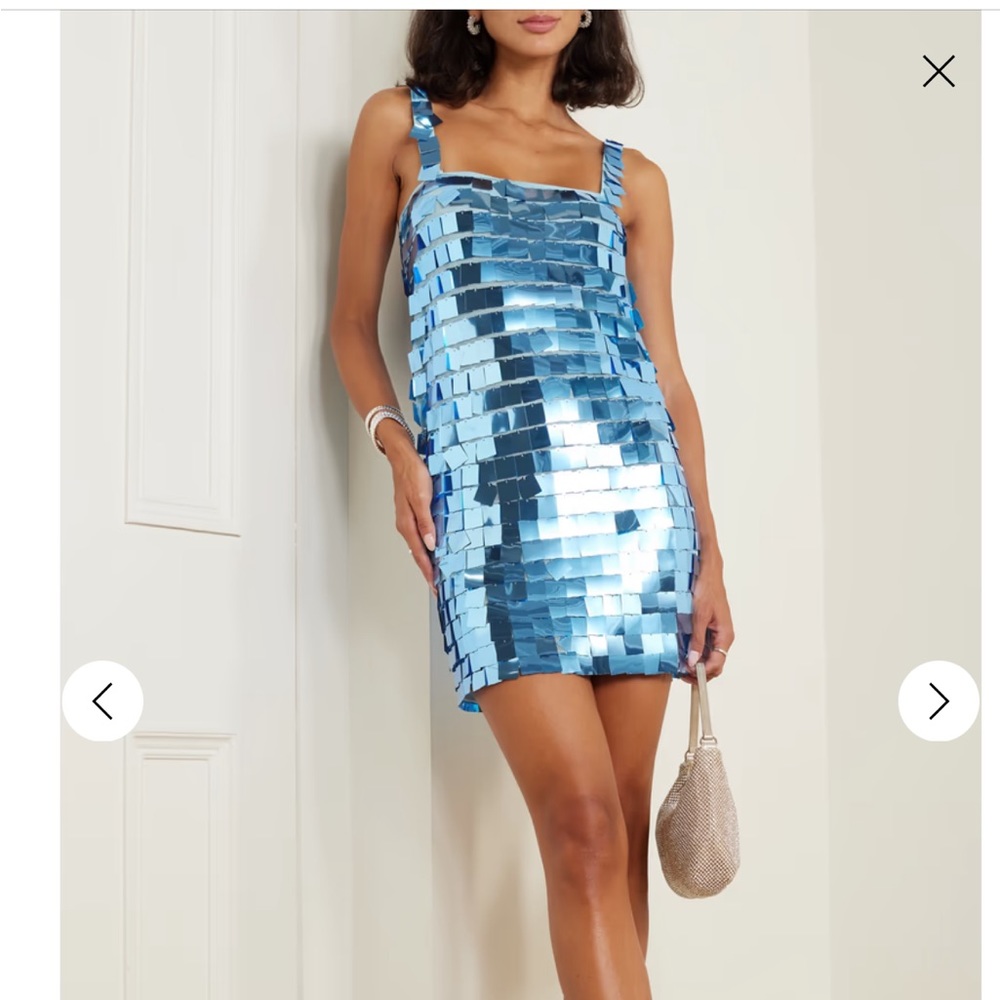 Oseree Blue Sequin Mini Dress